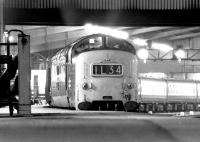 Evening arrival from Kings Cross at Leeds in June 1972 behind Deltic 9017 <I>'The Durham Light Infantry'</I>.<br><br>[John Furnevel 19/06/1972]