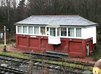 Fouldubs Junction signal box in December 2004.<br><br>[John Furnevel 11/12/2004]