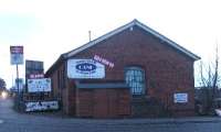 A building by the road leading to the platform at Syston Station.<br><br>[Brad Payne 09/02/2005]