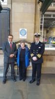 Edinburgh Waverley 40 April 2017. Hon Johnny Jellicoe, Moya McDonald and Captain Chris Smith RN.