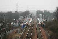 Gartcosh station nears completion. View looks east.<br><br>[Ewan Crawford 20/03/2005]