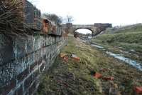 Looking east towards Cronberry the closed at Commondyke station. The line through here, from Auchinleck to Powharnal, is due for re-opening.<br><br>[Ewan Crawford 20/02/2005]