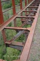 Looking south and off the Broomhill Viaduct (often referred to as  Larkhall Viaduct). This is Scotlands highest girder viaduct. Today it is a dangerous structure. Keep off!<br><br>[Ewan Crawford 2/5/2004]