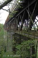 Looking south alongside Broomhill Viaduct (often referred to as Larkhall Viaduct). This is Scotlands highest girder viaduct. Today it is a dangerous structure. Keep off!<br><br>[Ewan Crawford 2/5/2004]