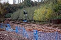 View looking west showing the new junction laid in at Maryhill Park Junction. This is on the west side of two viaducts - the northern one being the original and southern one (not re-used) the original route of the Stobcross Railway.<br><br>[Ewan Crawford 5/10/2004]