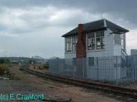 Signalbox at Rosyth. The Forth Bridge can be seen beyond.<br><br>[Ewan Crawford //]