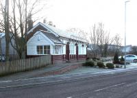 Cardrona Station and signal box in use as a golf clubhouse - December 2003.<br><br>[John Furnevel 13/12/2003]