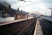 Bowling looking east showing the now demolished station building.<br><br>[Ewan Crawford //]