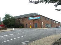 Alternative use - the large former goods shed at Dumfries South in September 2003, adapted to operate as a supermarket.<br><br>[John Furnevel 13/09/2003]