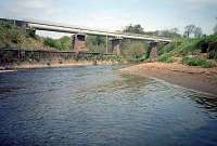 Drymen viaduct, now in use for the Loch Lomond Water Supply Scheme water pipe, looking north.<br><br>[Ewan Crawford //]