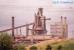 Looking north at a blast furnace in the former ironworks of the Llanwern Steelworks.<br><br>[Ewan Crawford //]