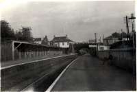 Looking south. Hamilton (West) - originally a terminus.<br><br>[G H Robin collection by courtesy of the Mitchell Library, Glasgow 13/07/1962]