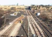 Three months to go before the opening of Newcraighall station and the points track-panel for the new reversing siding at the north end of Millerhill yard is ready to slot into place.<br><br>[John Furnevel 12/03/2002]