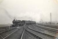 C.R. 4.4.0 on St. Enoch - Princes Pier train. Cart Junction. [Railscot notes: note Prize Length sign on left and lead into the Johnstone North line on right.]<br><br>[G H Robin collection by courtesy of the Mitchell Library, Glasgow 22/04/1954]