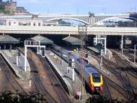 Traditional view from The Mound. Voyager arrives at Waverley.<br><br>[Ewan Crawford 12/08/2006]