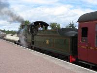 City of Truro waits with the 2.45pm to Broomhill at Aviemore.<br><br>[Mark Poustie 31/08/2006]