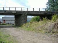 The Station is well gone... an industrial area covers the old station site. The Bridge has four spans. [Railscot note: this bridge has since been removed.]<br><br>[Colin Harkins 31/08/2006]