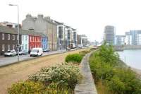 The former NB approach to Granton from the east along Lower Granton Road in 2006. The curve onto the pier and the link with the Caley line coming down from the Gasworks are now obscured by new developments.<br><br>[John Furnevel 16/08/2006]