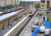 <h4><a href='/locations/H/Haymarket'>Haymarket</a></h4><p><small><a href='/companies/E/Edinburgh_and_Glasgow_Railway'>Edinburgh and Glasgow Railway</a></small></p><p>Progress on Haymarket platform 0, seen on 2 September 2006. 7/7</p><p>02/09/2006<br><small><a href='/contributors/Charles_Barclay'>Charles Barclay</a></small></p>