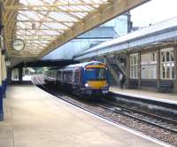 A Glasgow Queen Street - Aberdeen train calls at Arbroath in August 2006.<br><br>[John Furnevel 09/08/2006]