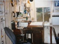 View towards Cumbernauld Station. Notice the most uncomfortable chair, Public Address System for Cumbernauld and Greenfaulds, Train register, no. 10 points and No.9 FPL in reverse<br><br>[Colin Harkins //1998]