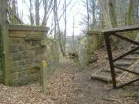 Disused overbridge with major infill below<br><br>[Colin Harkins /Ma/2006]