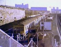 First train is the 0639 to Hyndland. At that time it arrived ECS because of overnight vandalism.<br><br>[Brian Forbes /05/1990]