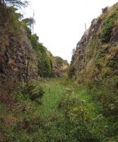 A rather boggy cutting just south of the station site at Dunure in 2005. <br><br>[Colin Harkins 28/08/2005]