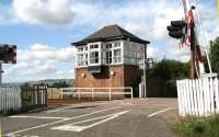 The signal box at Longforgan, with a distinctly unloved look about it in September 2005.  <br><br>[John Furnevel 02/09/2005]