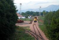 The yard at Kincardine is still disconnected from the railway network but has rail mounted vehicles ...<br><br>[Ewan Crawford 21/09/2006]