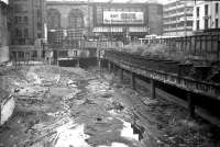 Argyle Street. Major construction work in 1974 showing the old Glasgow Central Low Level station.<br><br>[John McIntyre //1974]