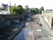 Taken from the bridge which gave access to the old station looking west. Construction works on the new line underway at the site of the former station.<br><br>[Mark Poustie 23/09/2006]