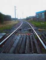 Looking toward Adrossan Town from Ardrossan Harbour Jct LC.... Notice the cant.<br><br>[Colin Harkins 17/09/2005]