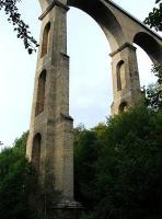 Hownes Gill Viaduct from the south. Unusually, built to cross a dry gully rather than a river. It replaced 2 inclines, 2 turntables and a short section of track in the valley.<br><br>[Ewan Crawford 26/09/2006]