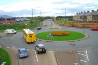 Consett looking to Beamish. The station was located at the distant footbridge. In the foreground lines split - those to the left running to the Consett Steelworks and those in the centre running on to Rowley, Waskerly and Stanhope.<br><br>[Ewan Crawford 26/09/2006]