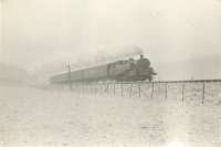 Last day of passenger service between Kilmacolm and Princes Pier. Very foggy. 80127 between Bridge of Weir and Houston on 9.17am up.<br><br>[G H Robin collection by courtesy of the Mitchell Library, Glasgow 31/01/1959]