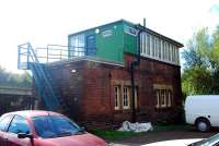 Blaydon box now looks out at ... a dirt road. It controlled the junction between the Newcastle and Gateshead routes. Until closure of Scotswood Viaduct the Gateshead route via Dunston was freight; the Gateshead Redheugh terminus having closed long ago.<br><br>[Ewan Crawford 26/09/2006]