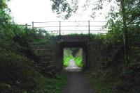 A curious bridge made of sleepers just to the north of Hownes Gill Viaduct.<br><br>[Ewan Crawford 26/09/2006]