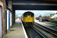 A Class 26 waits at Kyle of Lochalsh in April 1979.<br><br>[John McIntyre /04/1979]