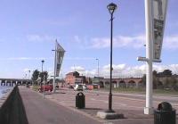 The Tay Bridge north end. Brick building is on the site of Esplanade station.<br><br>[Brian Forbes 19/09/2006]