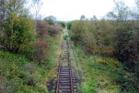 Giffen Junction looking to Barrmill. The line straight on was the original, replaced with the line from Lugton East which was to the right but was lifted some time ago.<br><br>[Ewan Crawford 07/10/2006]