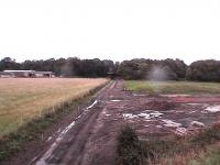 Approaching Kincardine on 8 October 2006 - the ballast has reached the other side of the far bridge and the marking pegs are in place.<br><br>[Brian Forbes 8/10/2006]