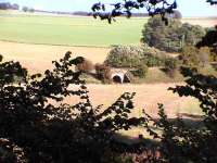 Old railway bridge over the River Farg near to its source.<br><br>[Brian Forbes 9/10/2006]