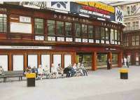 The former train departure boards at Glasgow Central.<br><br>[Brian Forbes /05/1974]