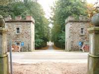 Dunrobin Castle as seen from the station entrance. 16/10/06<br><br>[John Gray 16/10/2006]