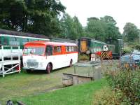 Rogart. In the former goods yard the owner has installed some MK2 coaches and what looks like a DMU as hostel accomodation. 16/10/06<br><br>[John Gray 16/10/2006]