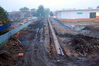 More preparation of the new platform for the passenger siding at Alloa.<br><br>[Ewan Crawford 17/10/2006]