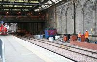 Looking east along platform 11 on 22 October. The new southside platform will not run the whole length of the station as is the case on the north side but will stop short of the crossover in the background.<br><br>[John Furnevel 22/10/2006]