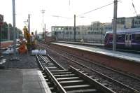 Looking east over the newly extended bay platform (the new 3) from the non-platform on which part of the Royal Mail depot was built.<br><br>[John Furnevel 22/10/2006]