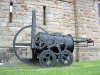 Model of Richard Trevithicks Penydarren locomotive at Cyfarthfa Castle.<br><br>[Ewan Crawford //]